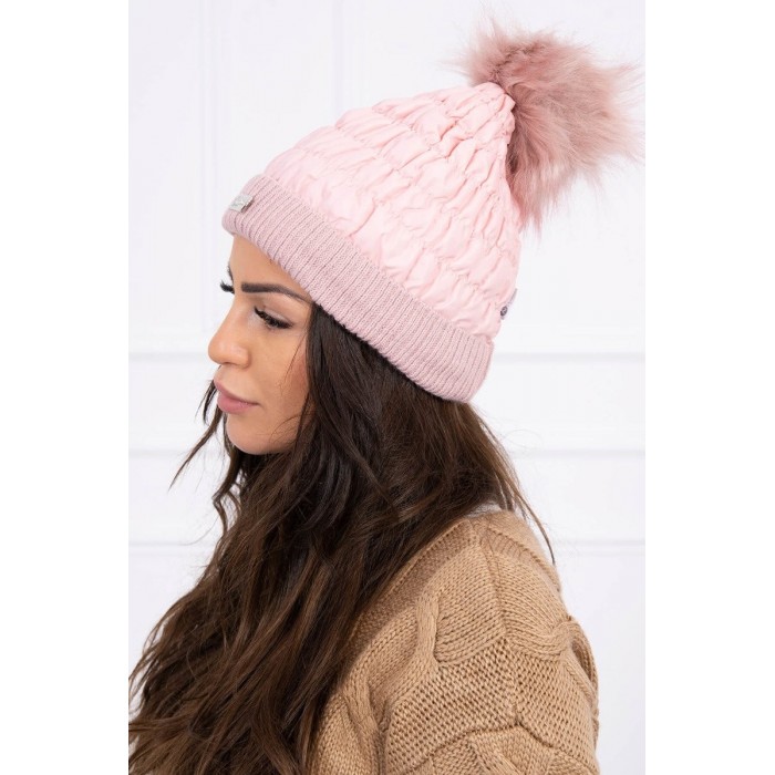 Šviesiai rožinė moteriška kepurė